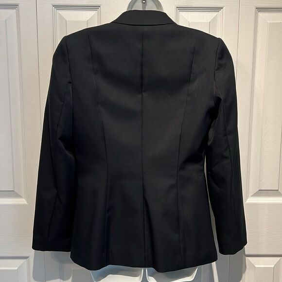 Calvin Klein Black‎ Lined Front Box Pleats Button Closure Blazer Size 8 - Picture 7 of 12